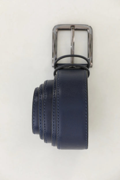 NAVY BLUE LEATHER BELT