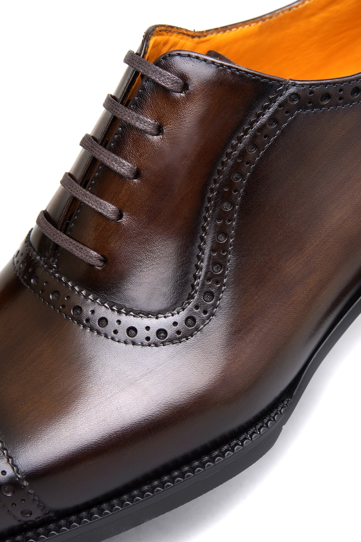 The Heritage Brown Burnished Cap-Toe Oxford Brogues