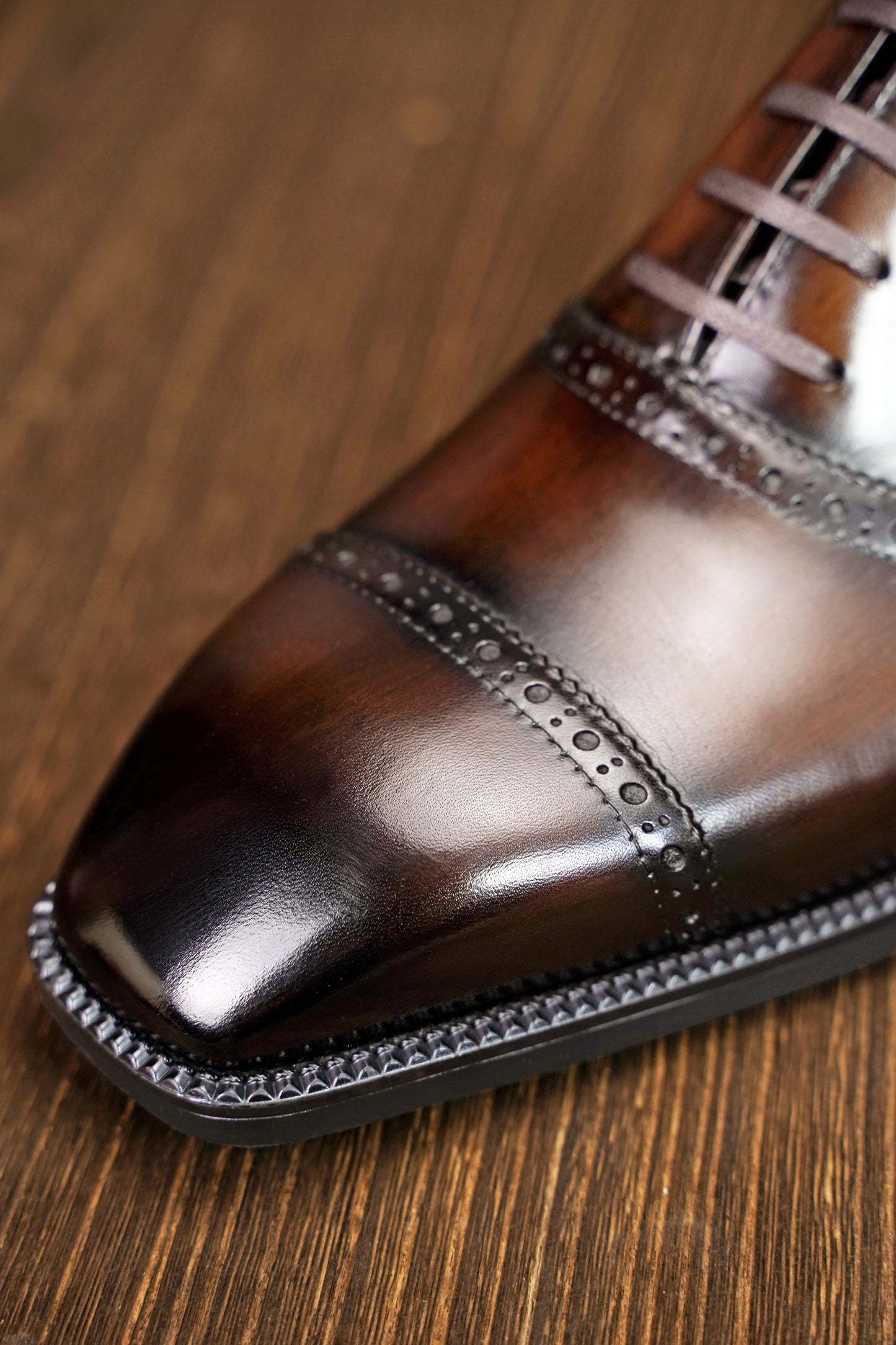 The Heritage Brown Burnished Cap-Toe Oxford Brogues
