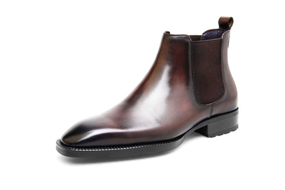 Handcrafted Brown Leather Chelsea Boots