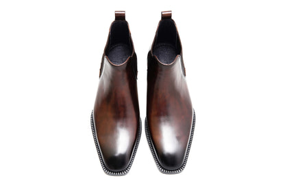 Handcrafted Brown Leather Chelsea Boots