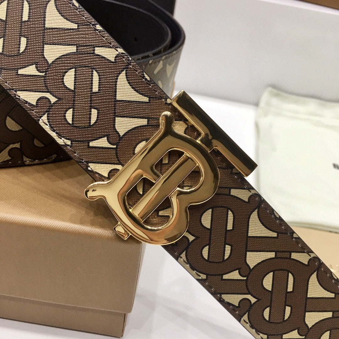 Burberry TBロゴ ベルト ベージュ/ブラウン Burberry Brown Bridle Monogram Coated Canvas TB Buckle Belt