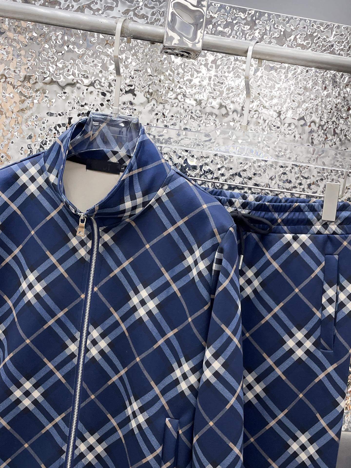 Burberry Check Technical Jersey Tracksuit Navy – Hollo Shoe