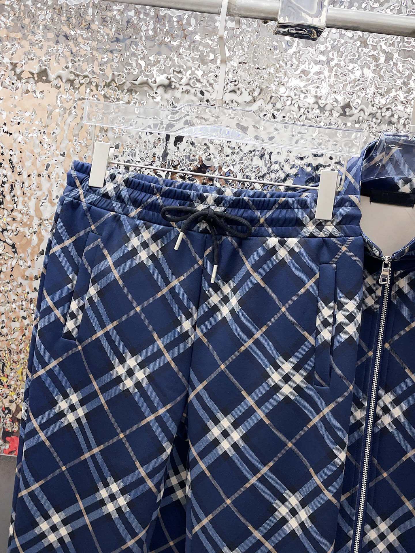 Burberry Check Technical Jersey Tracksuit Navy