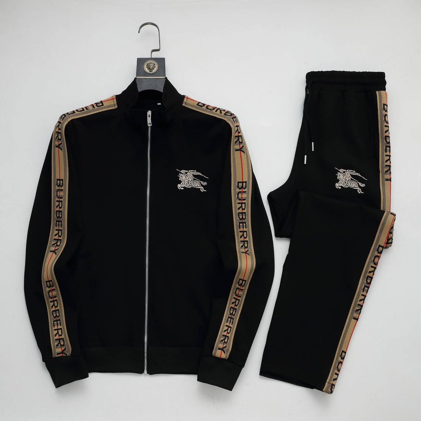 Burberry Equine Knight Design Logo Tape Tracksuit Black