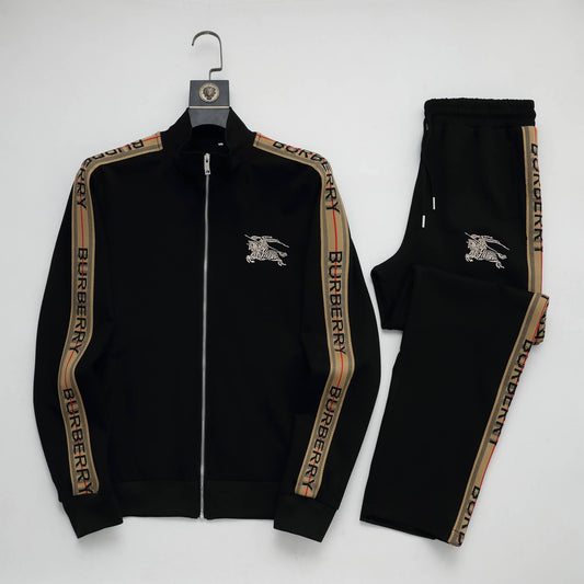 Burberry Equine Knight Design Logo Tape Tracksuit Black