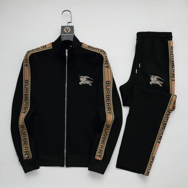 Burberry Equine Knight Design Logo Tape Tracksuit Black – HolloShoe