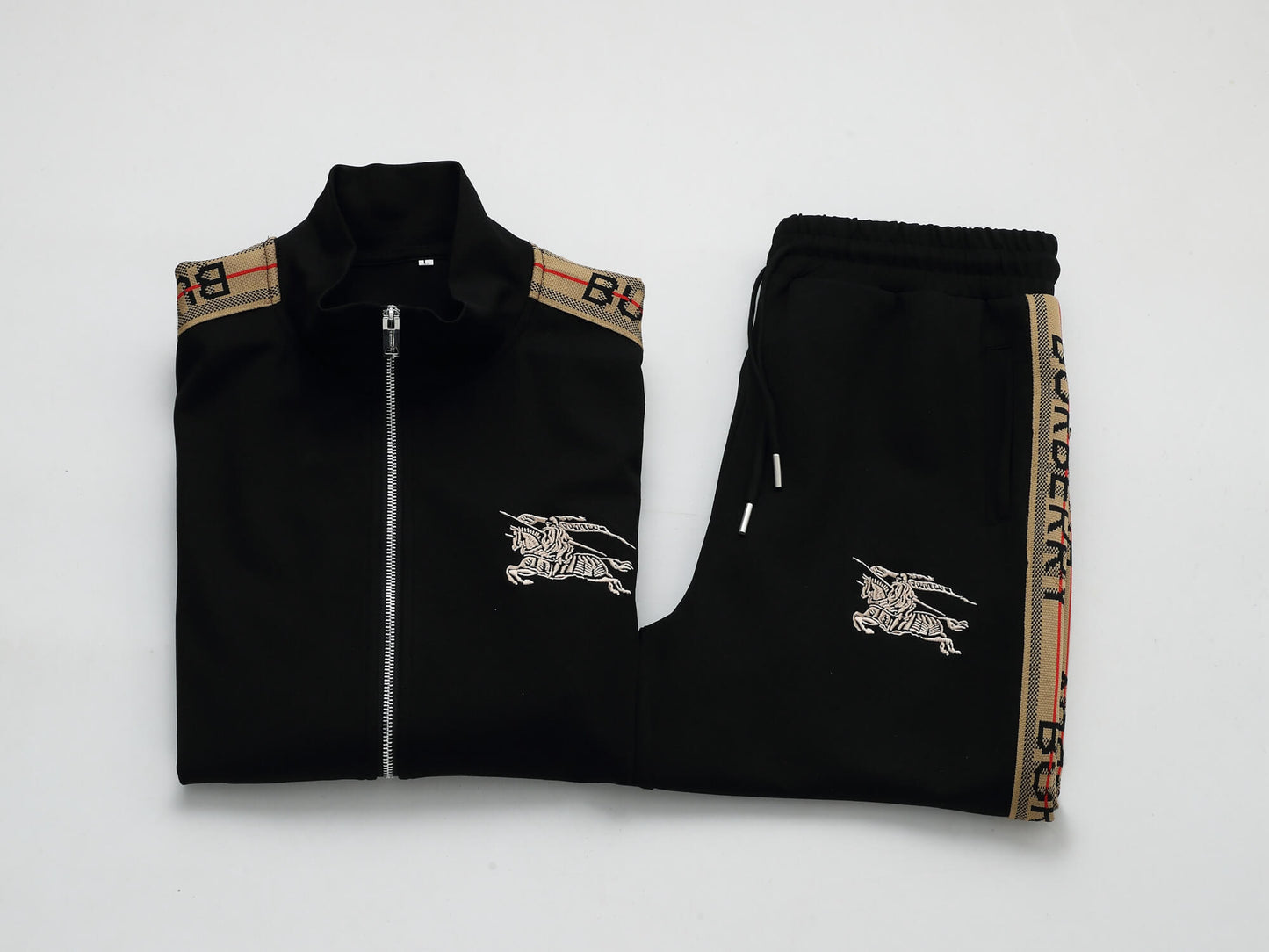 Burberry Equine Knight Design Logo Tape Tracksuit Black