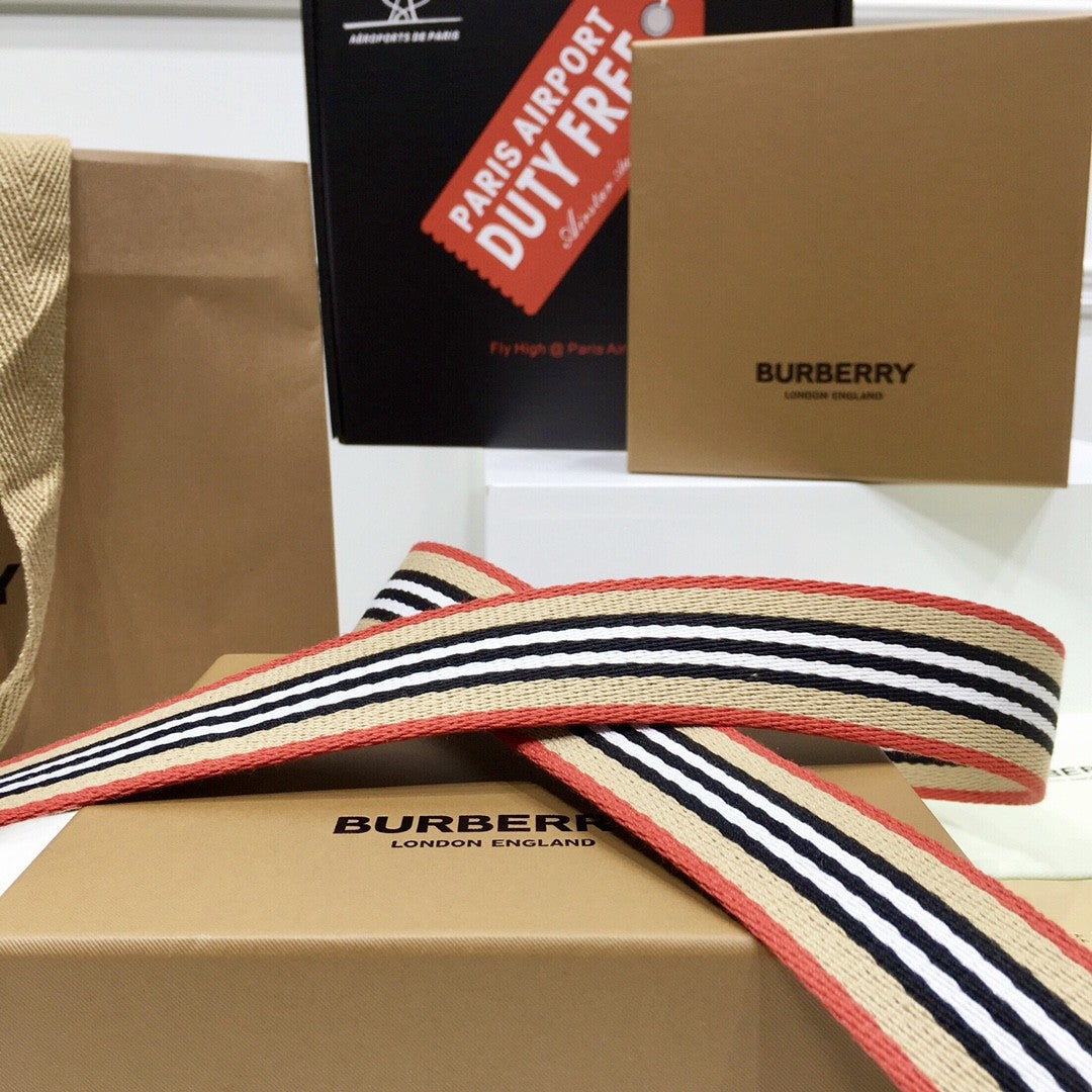 Burberry ribbon and packaging with 'Paris Airport Duty Free' label.