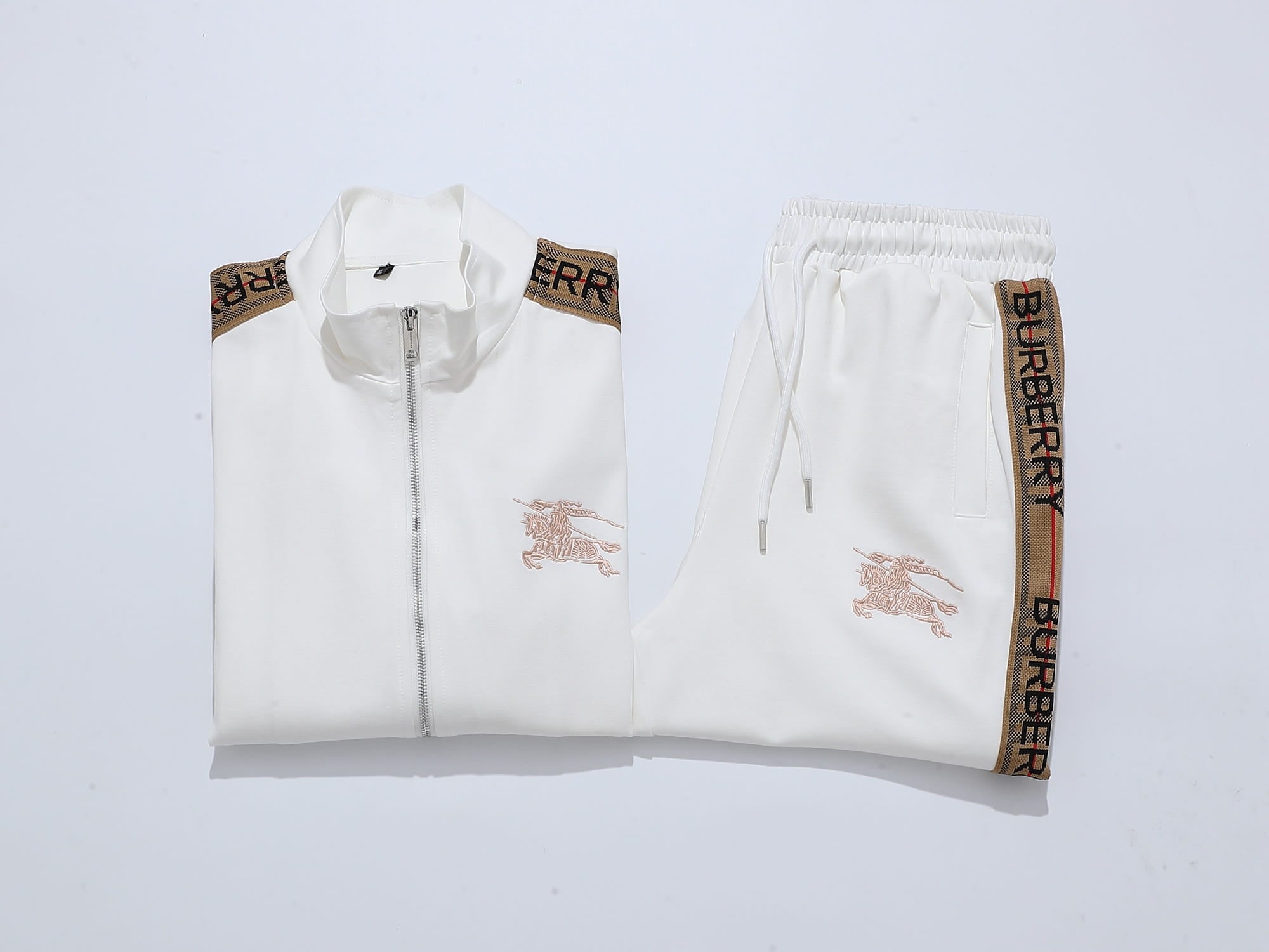 Burberry Vintage Check Trim Tracksuit - White EKD Embroidered