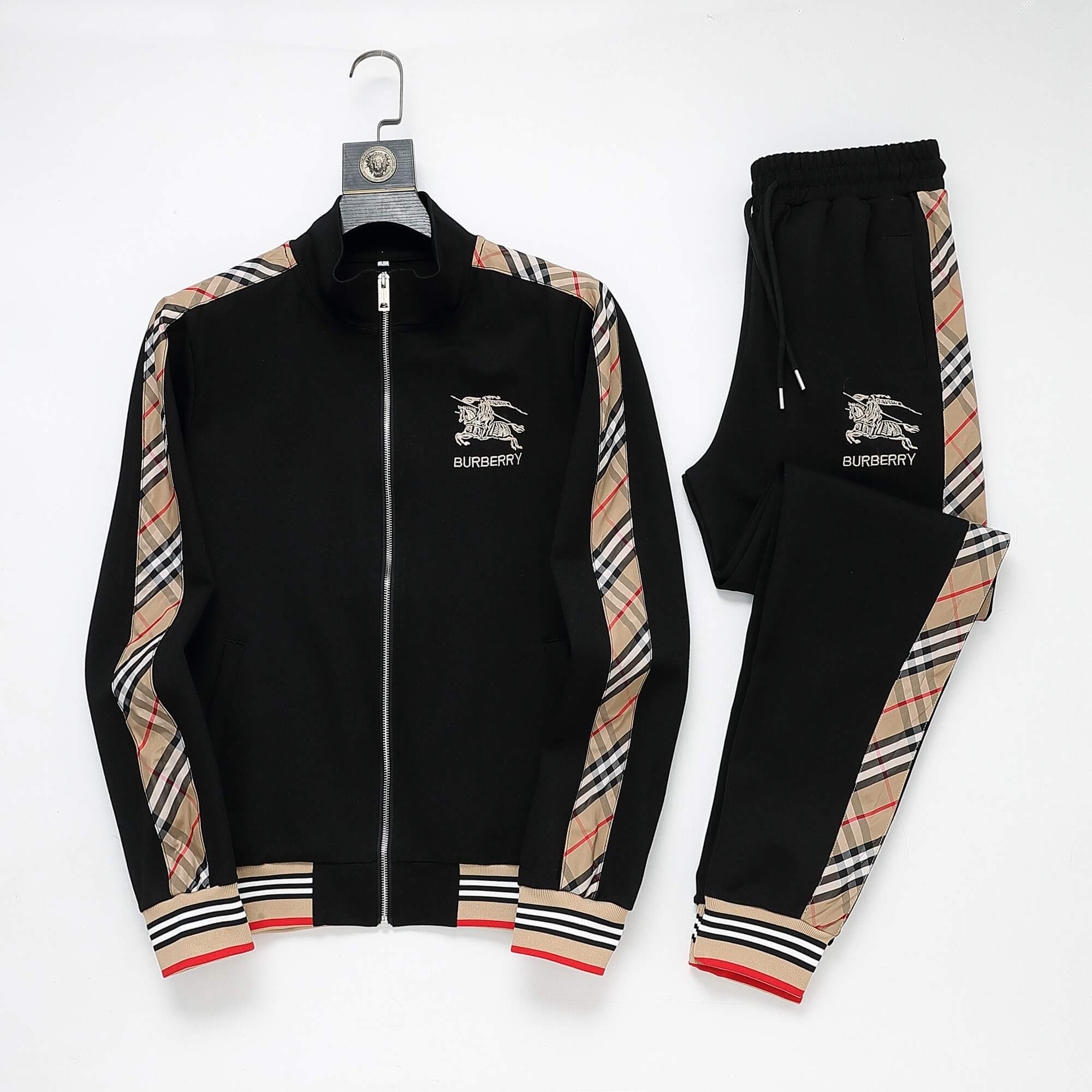 Burberry Vintage Check Tape EKD Technical Tracksuit Black – Hollo Shoe