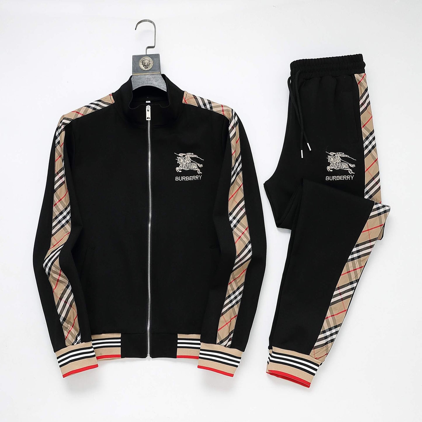 Burberry Vintage Check Tape EKD Technical Tracksuit Black