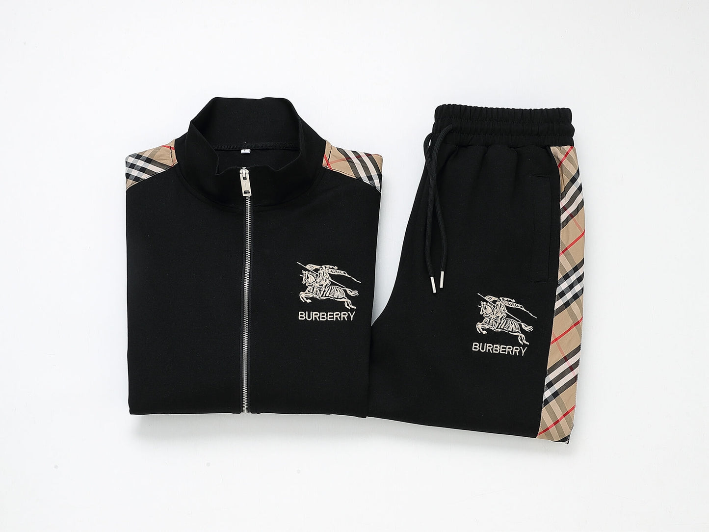 Burberry Vintage Check Tape EKD Technical Tracksuit Black