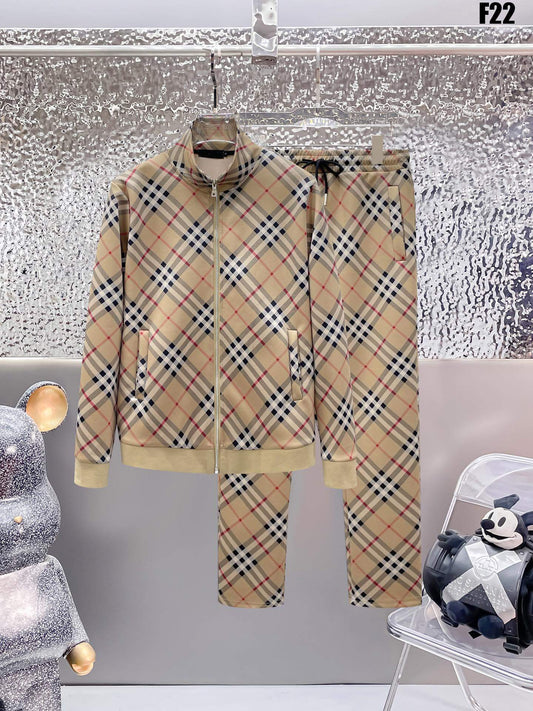 Burberry Vintage Check Technical Jersey Tracksuit Archive Beige