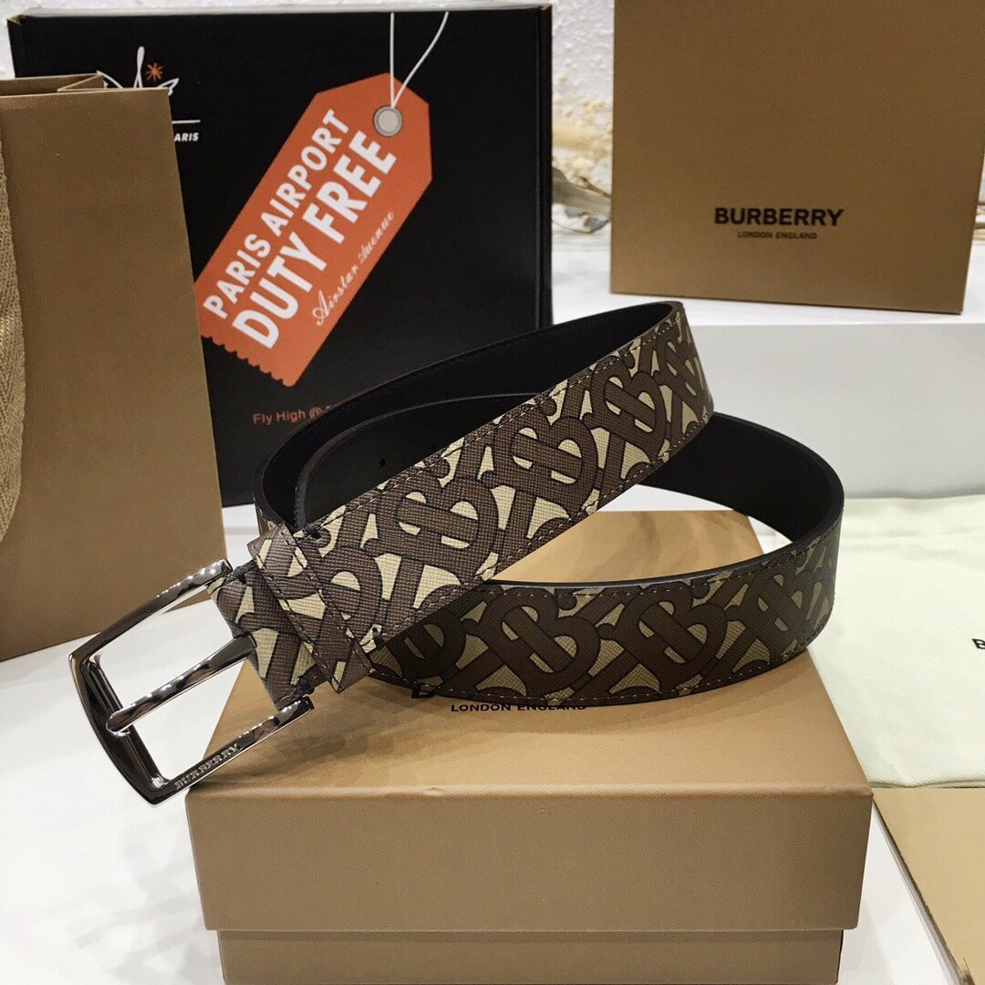 Burberry Brown TB Monogram Coated Canvas Buckle Belt – Hollo Shoe