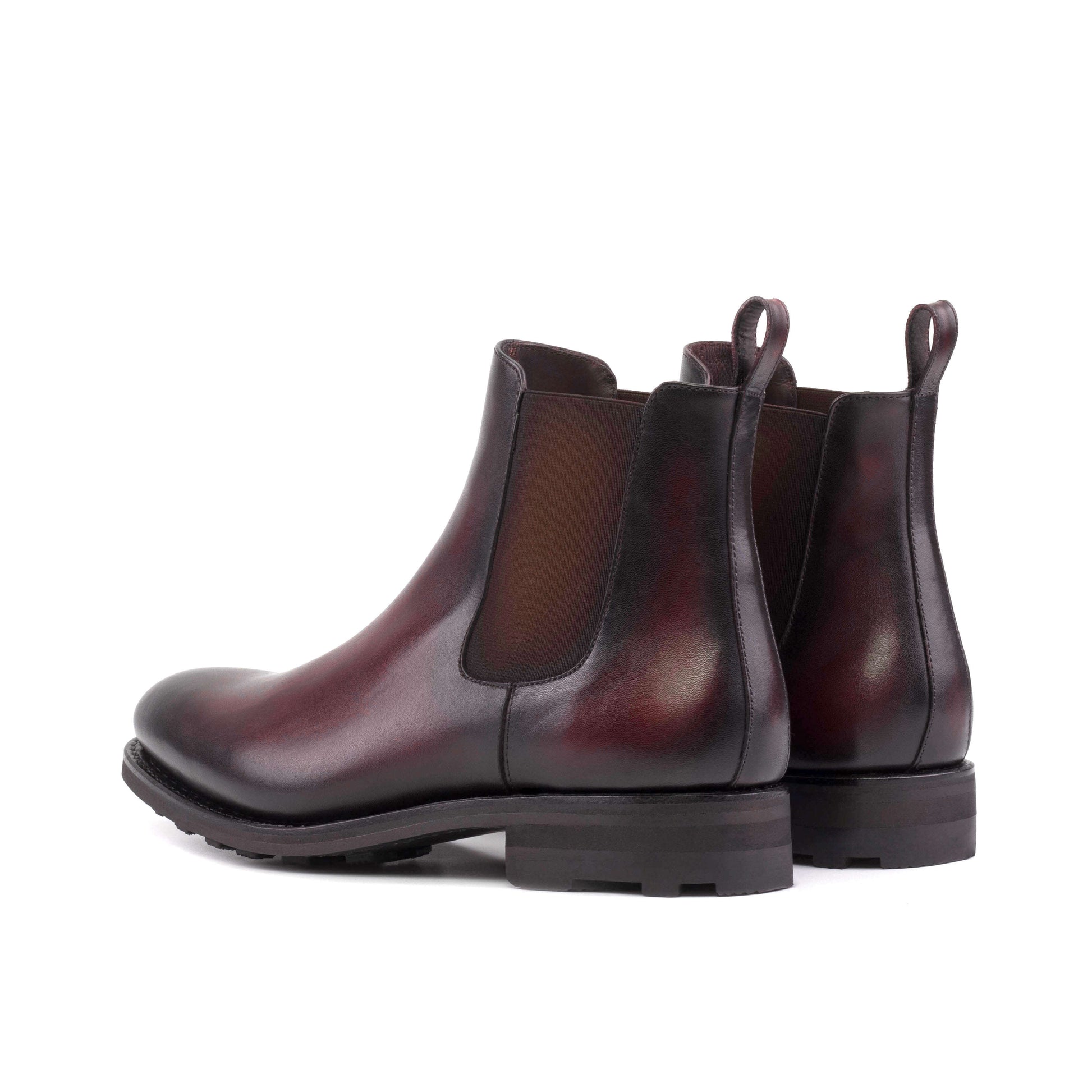 Bespoke Burgundy Box Calf Chelsea Boots | Men's Made-to-Order Dress Boots 43 / EE -- standard D width fit + 9 mm foot contour Bespoke Burgundy Box Calf Chelsea Boots | Men's Made-to-Order Dress Boots 43 / EE -- standard D width fit + 9 mm foot contour