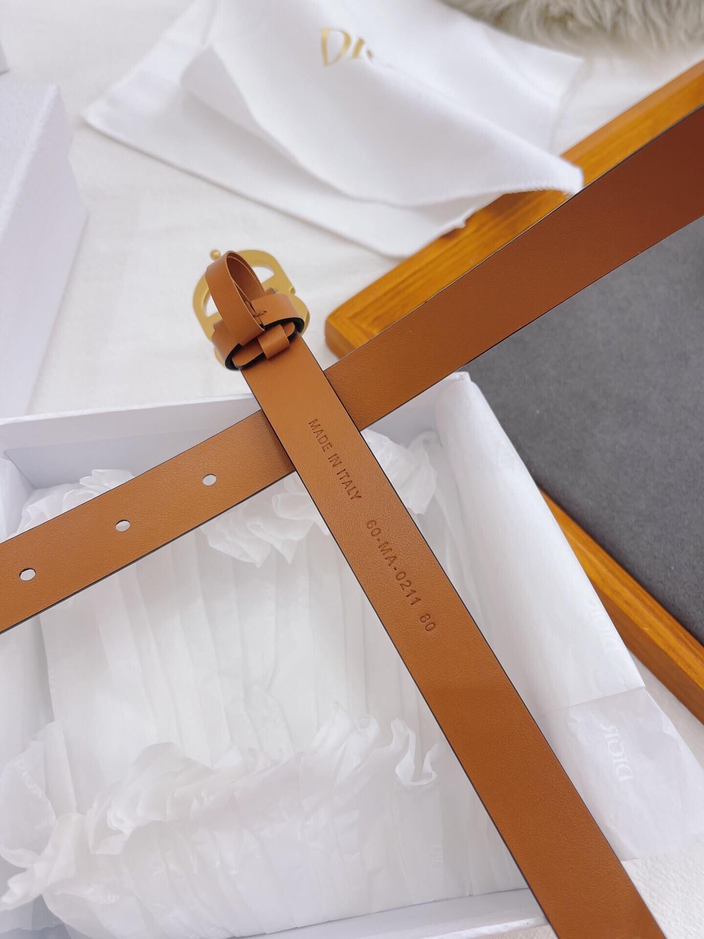 Brown belt with gold buckle on a white background