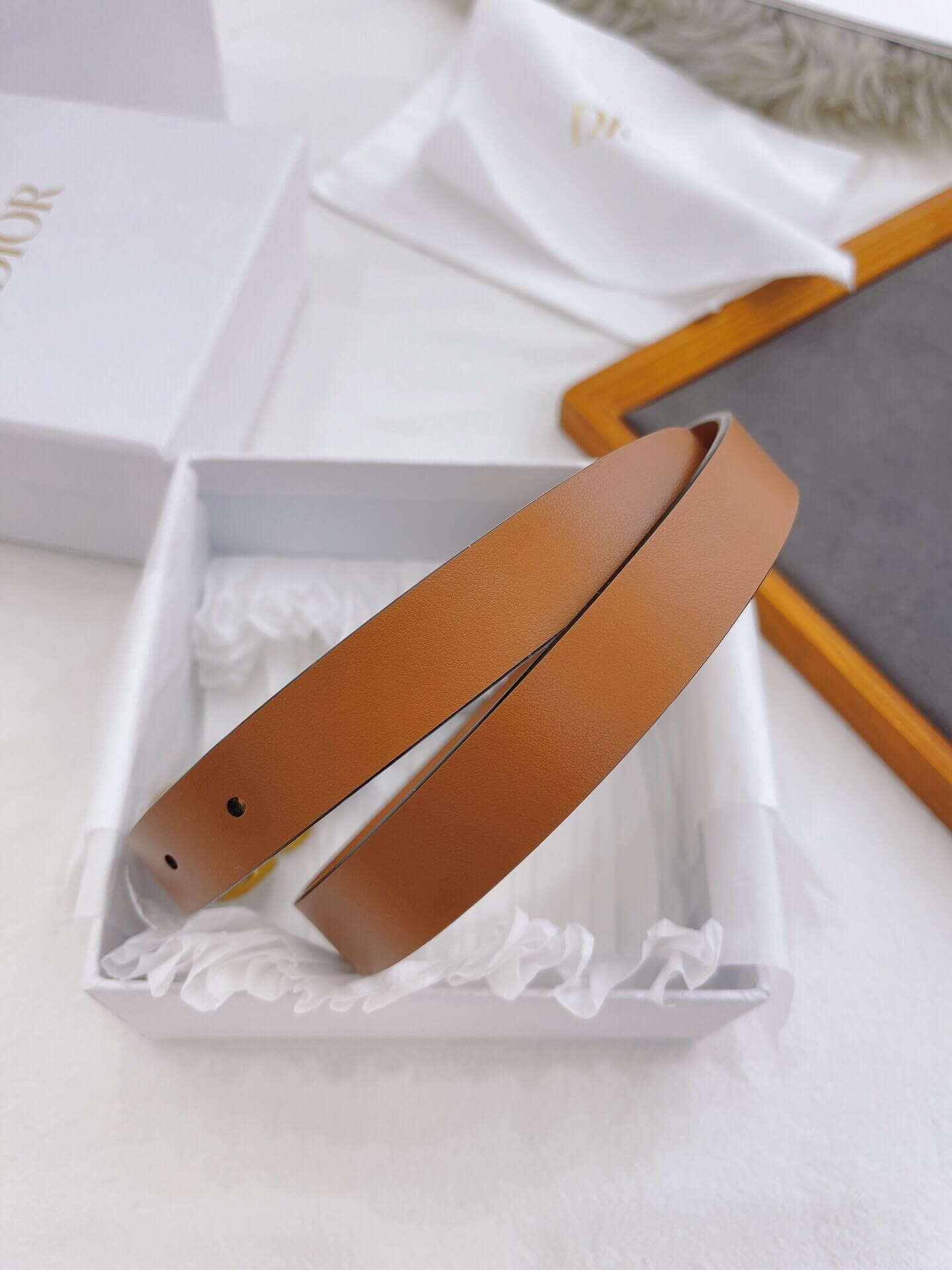CHRISTIAN DIOR CD Buckle Leather Belt in Cognac – HolloShoe