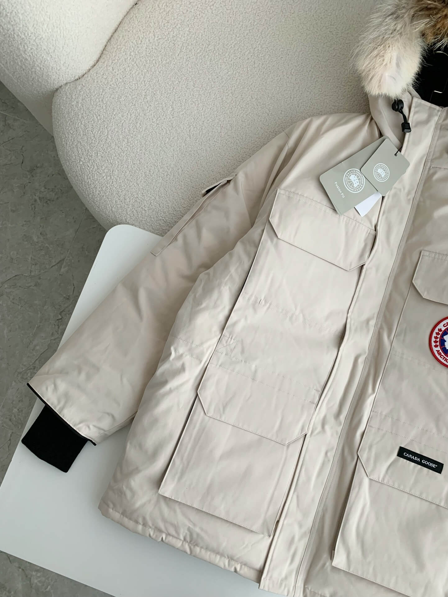 Canada Goose Expedition Parka Cream Down Jacket