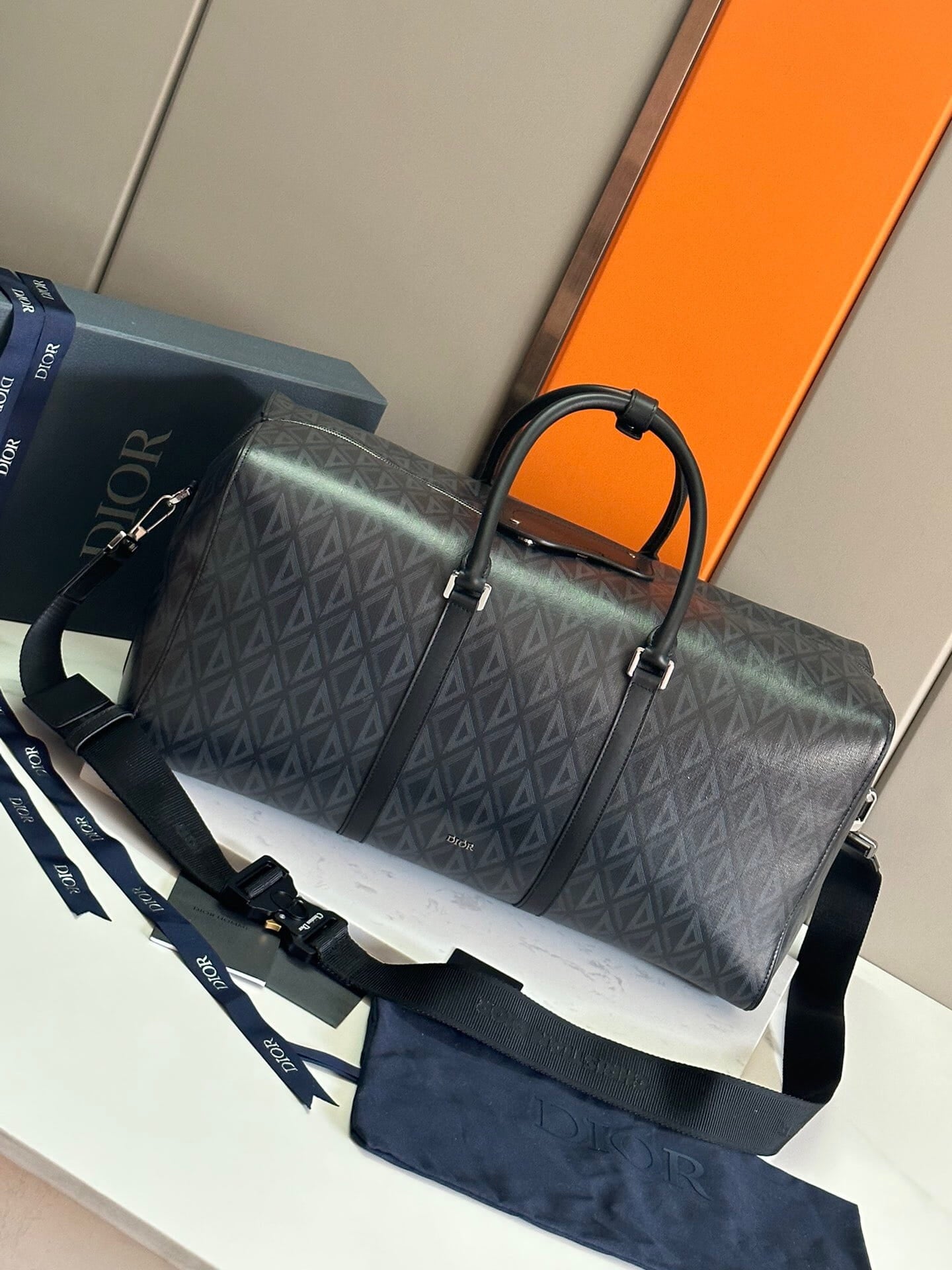 DIOR - DIOR Lingot 50 Bag Black Cd Diamond Canvas