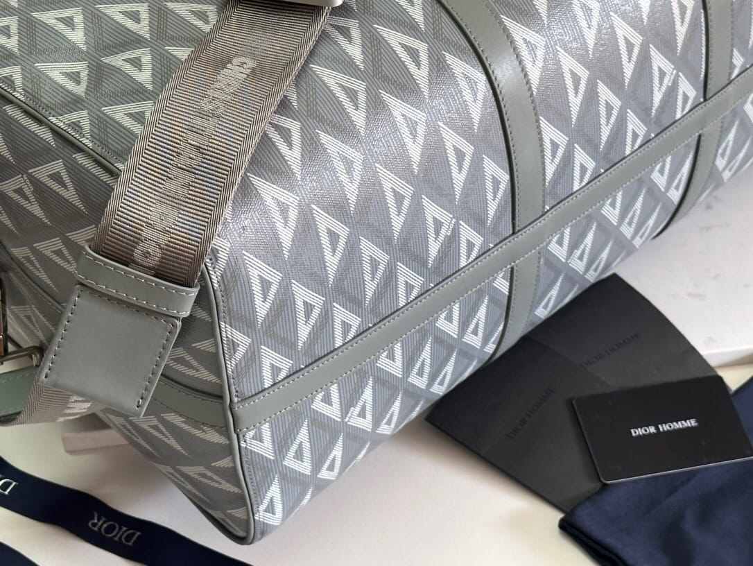 Christian Dior Men's CD Diamond Lingot 50 Bag - Dior Gray Coated Canvas Travel Duffle