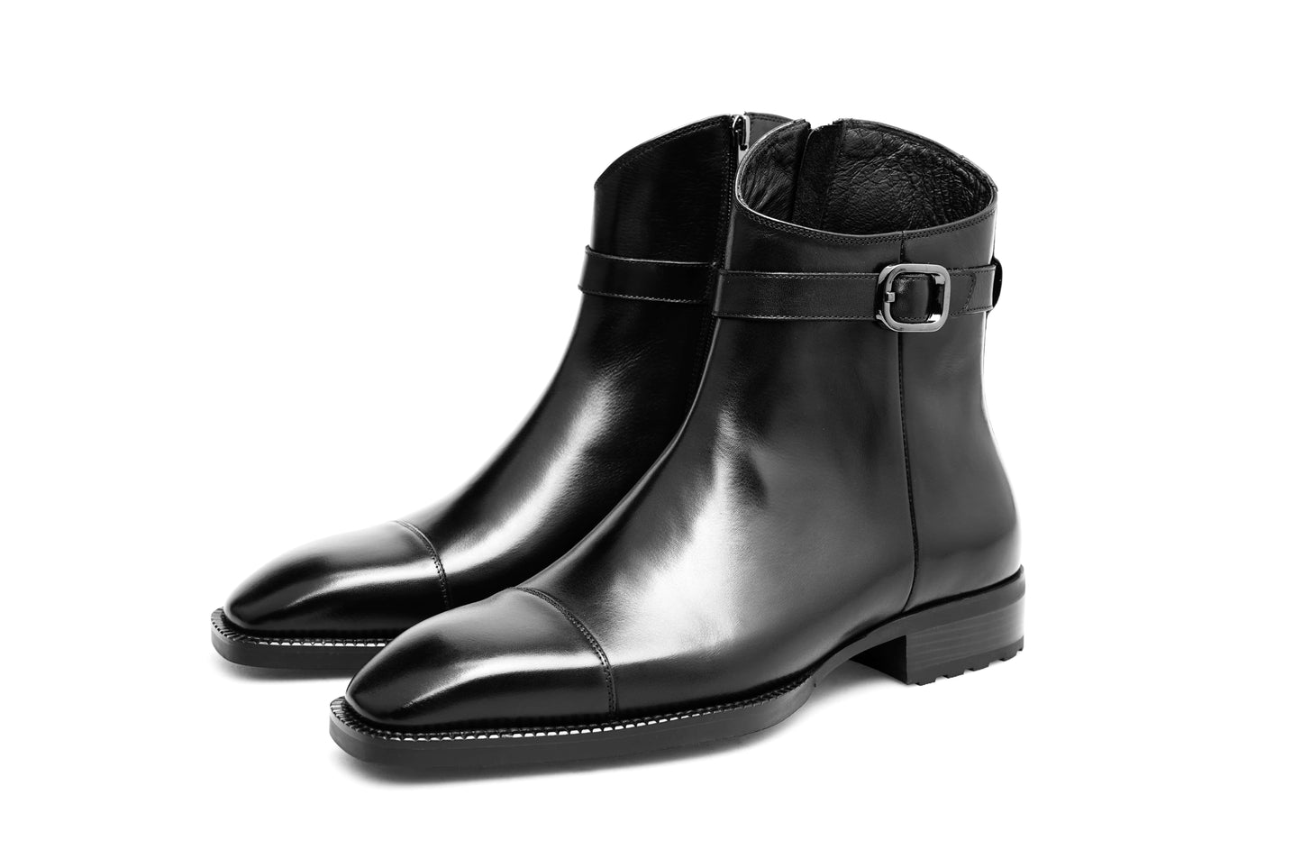 HolloShoe Premium Black Leather High Boots