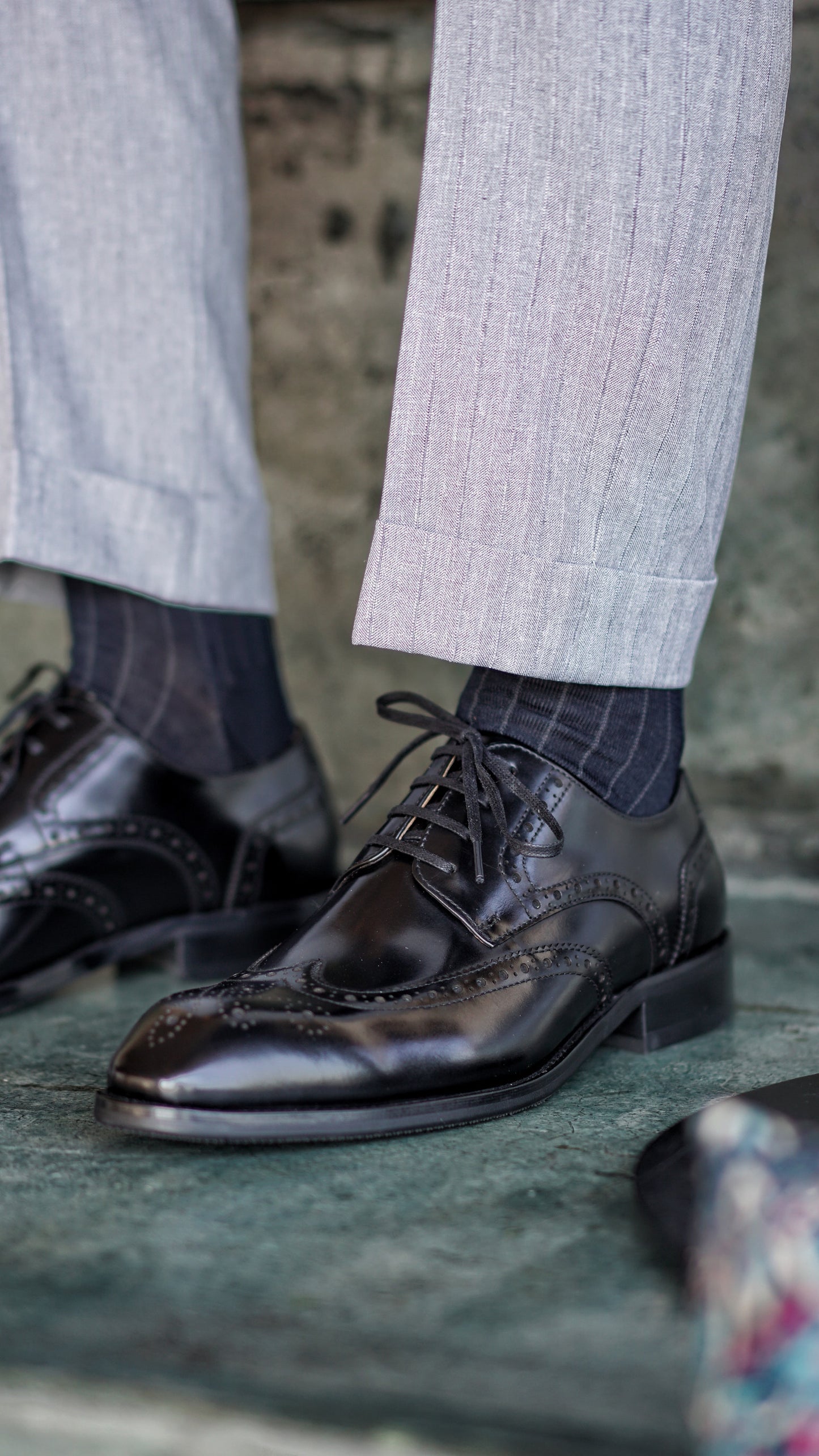 Classic Black Wingtip Brogue Derby Shoes for Timeless Formality