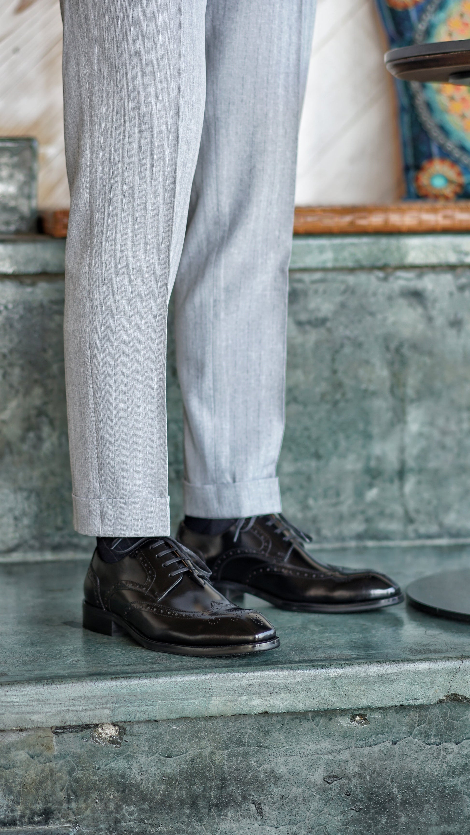 Classic Black Wingtip Brogue Derby Shoes for Timeless Formality