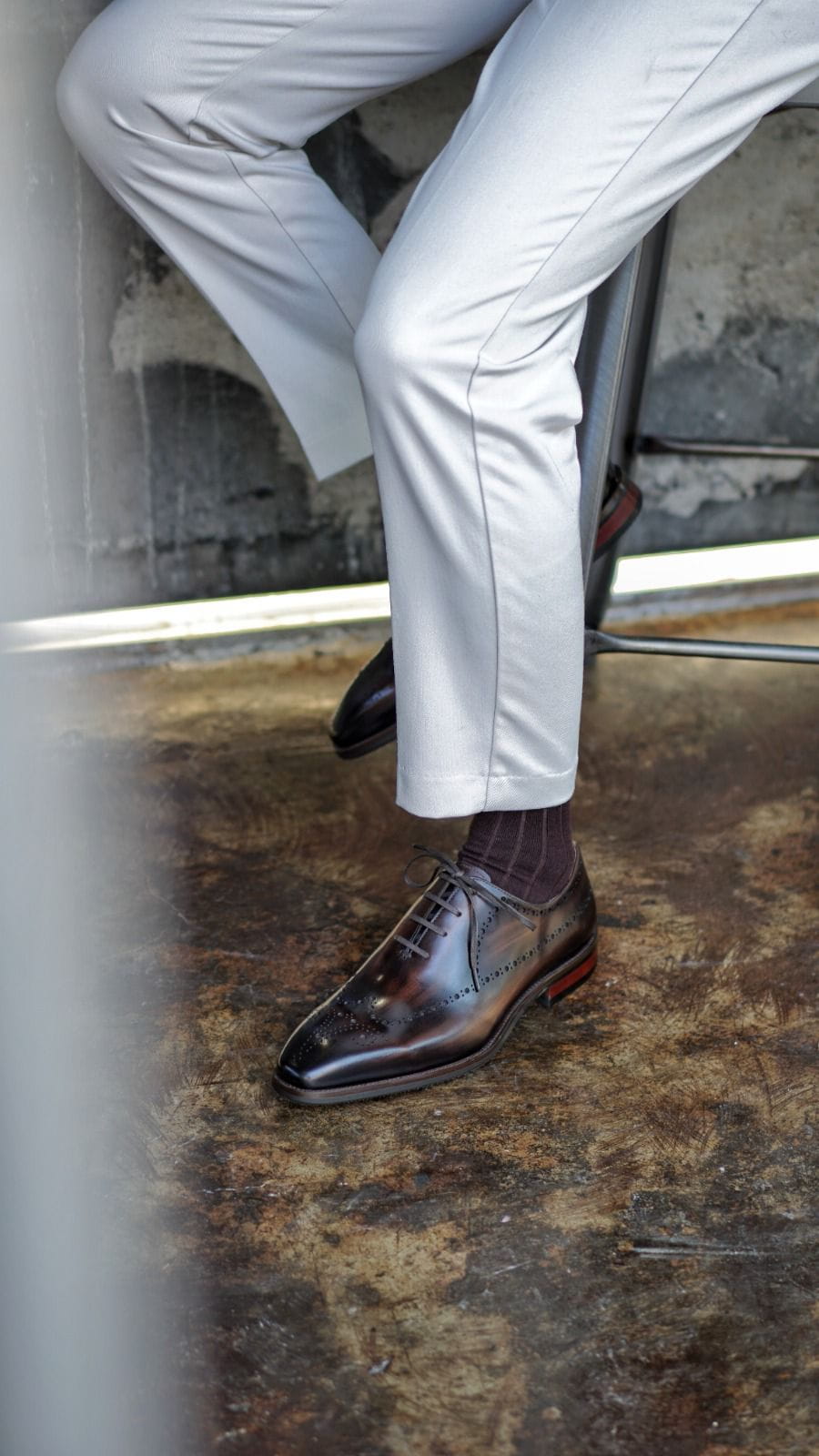 Classic Burnished Brown Brogue Oxfords - Dress Shoes for Men