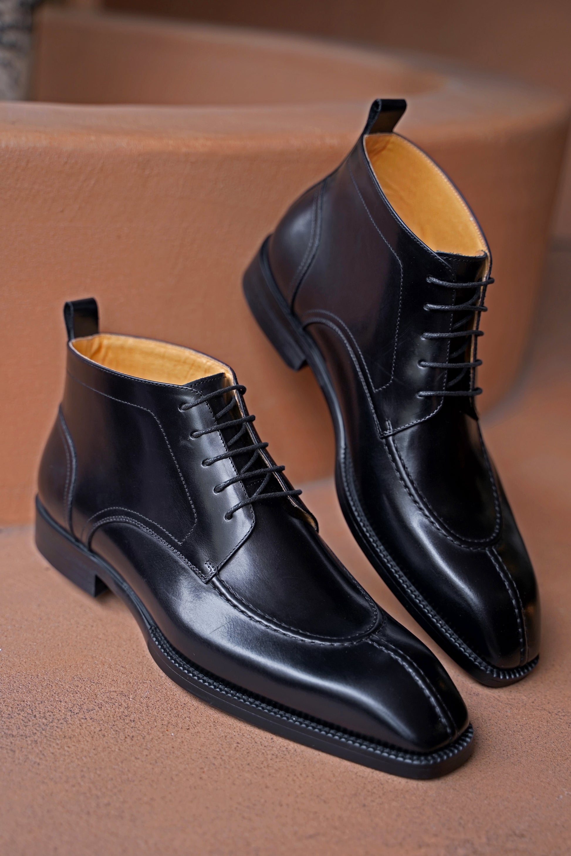 Classic Formal Black Leather Derby Boots 40 Classic Formal Black Leather Derby Boots 40