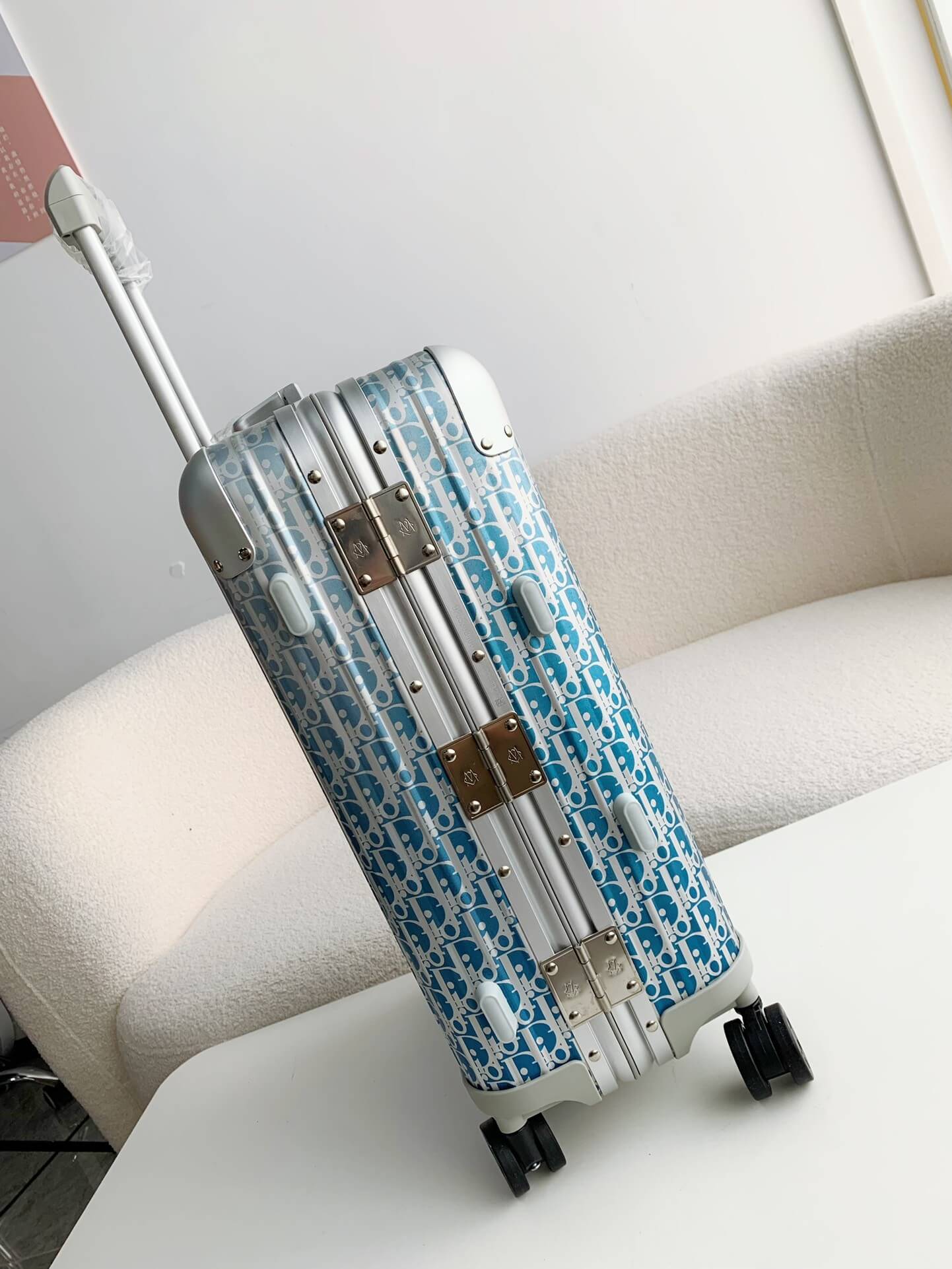 DIOR AND RIMOWA Carry-On Suitcase - Blue Dior Oblique Aluminum