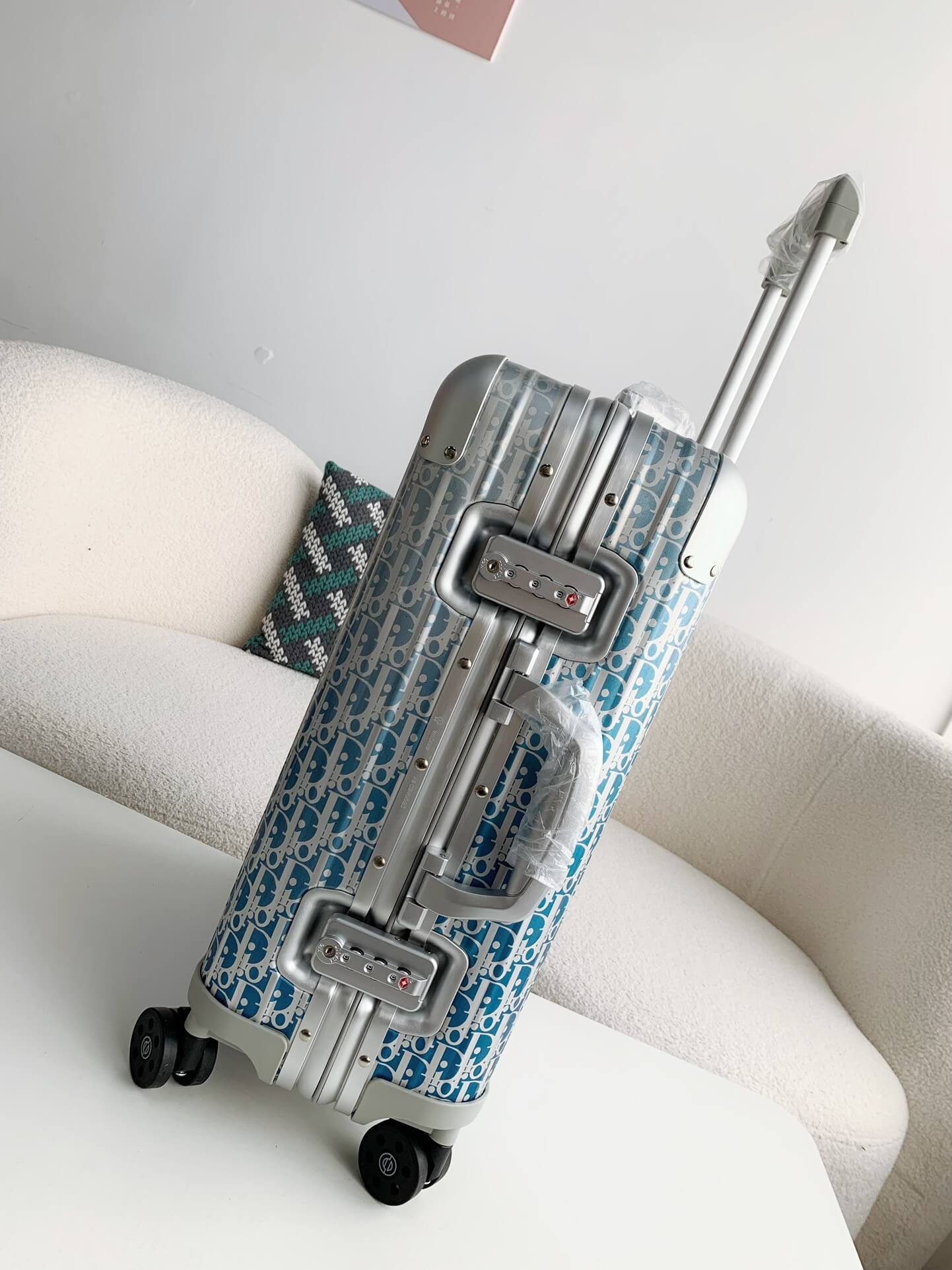 DIOR AND RIMOWA Carry-On Suitcase - Blue Dior Oblique Aluminum