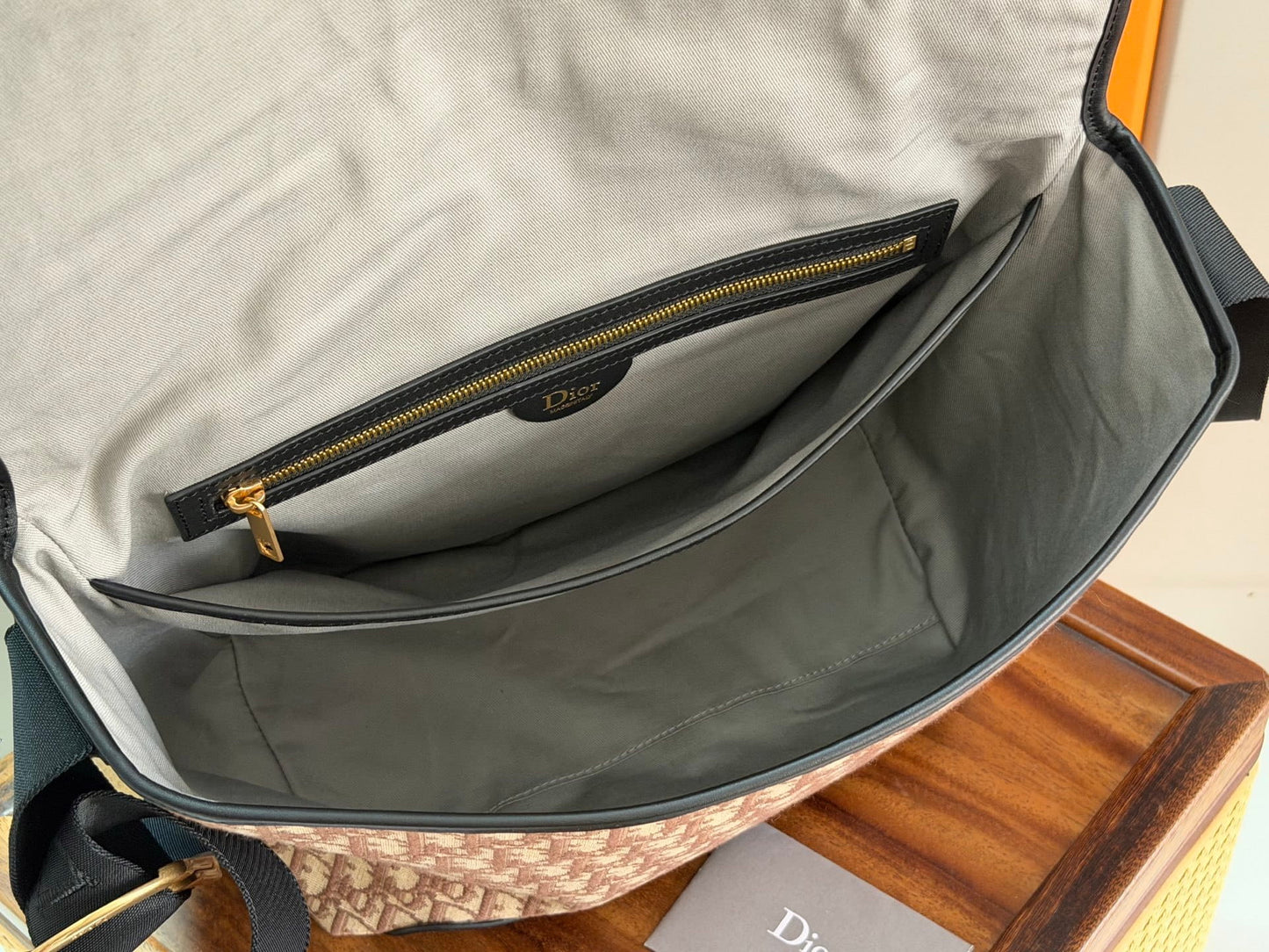 Mini Dior Jett Messenger Bag with Flap - Brown Dior Oblique Jacquard