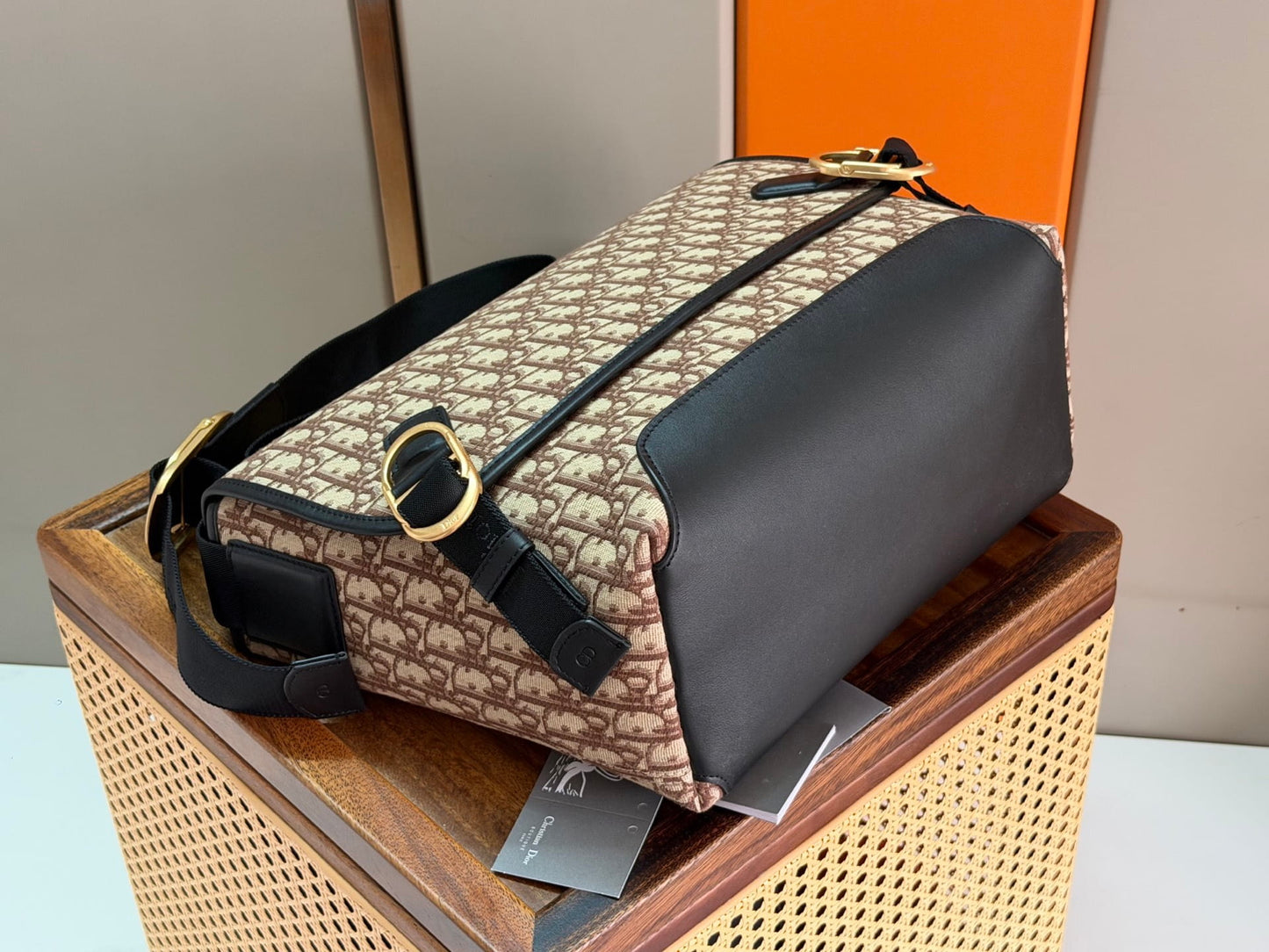 Mini Dior Jett Messenger Bag with Flap - Brown Dior Oblique Jacquard
