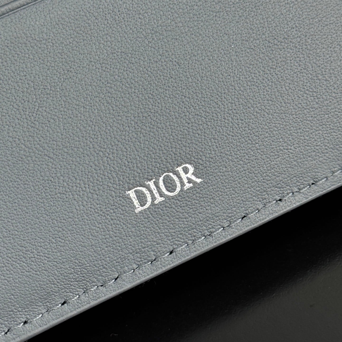Dior Men's Saddle Bifold Wallet - Blue Grained Calfskin & Beige/Blue Oblique Jacquard