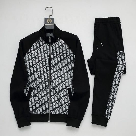 Dior Oblique Panel Technical Jersey Tracksuit Black
