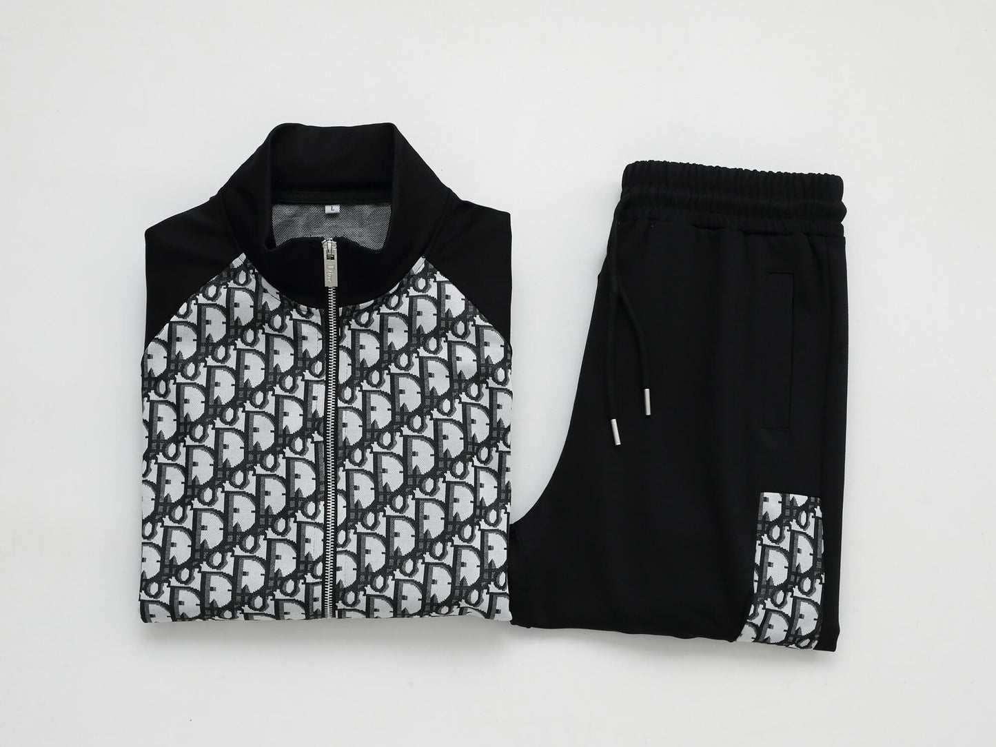 Dior Oblique Panel Technical Jersey Tracksuit Black