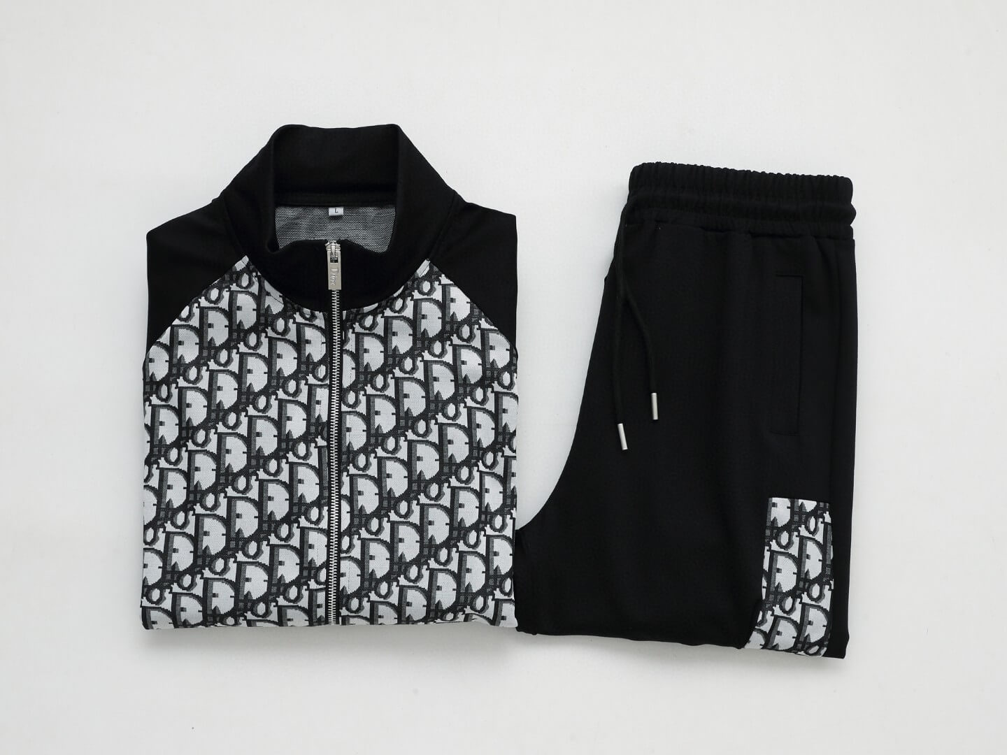 Dior Oblique Panel Technical Jersey Tracksuit Black