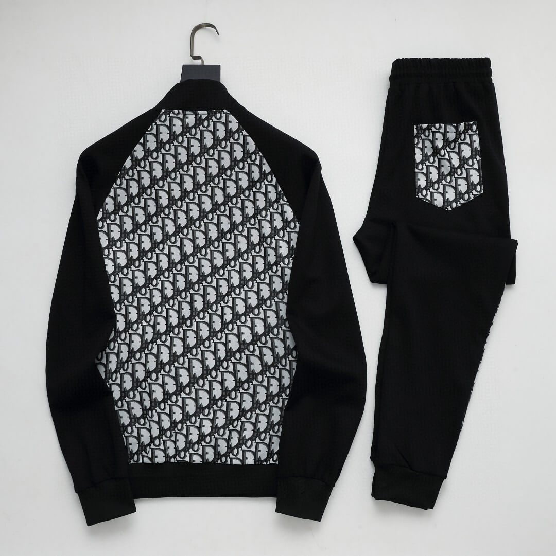 Dior Oblique Panel Technical Jersey Tracksuit Black