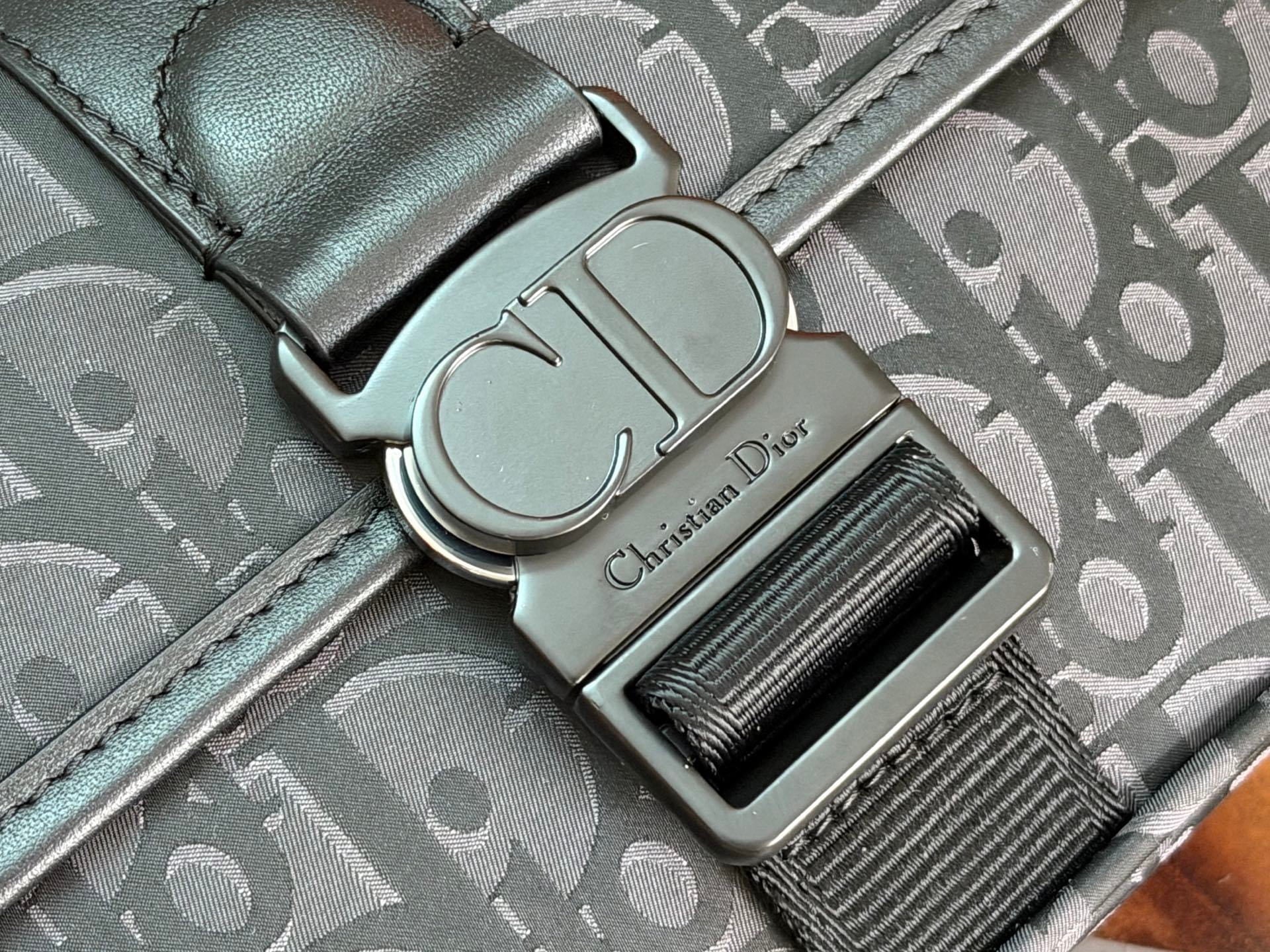 Dior Trek Messenger Bag with Flap - Black Dior Oblique Nylon