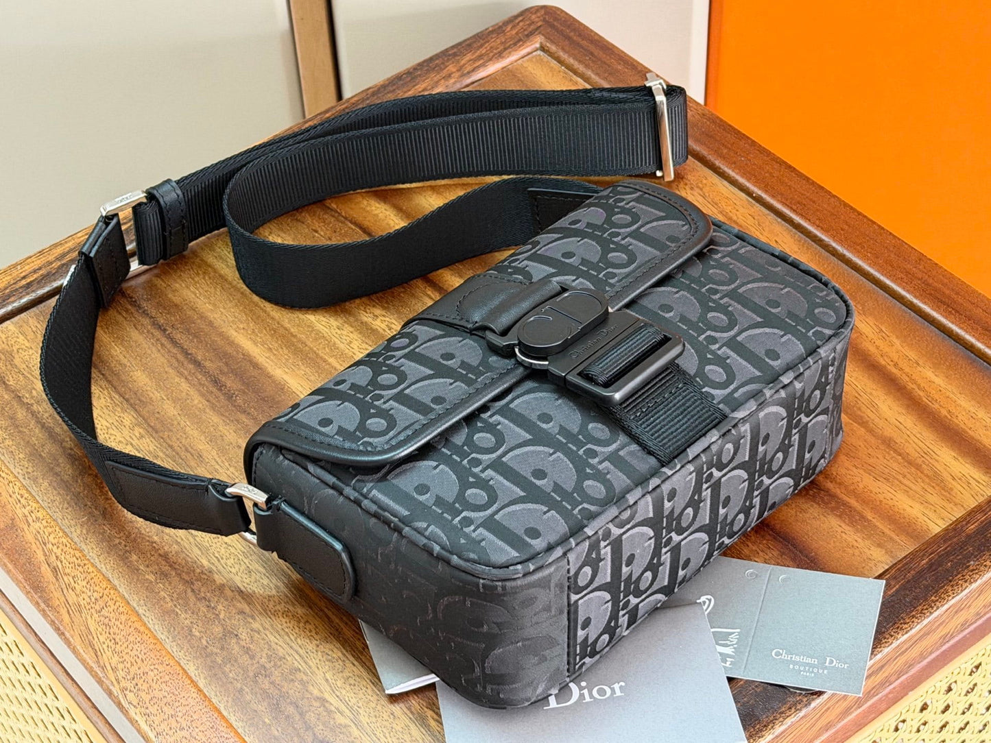 Dior Trek Messenger Bag with Flap - Black Dior Oblique Nylon