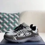 Dior B30 Countdown Sneaker – Anthracite Grey, Silver Mesh & Black