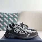 Dior B30 Countdown Sneaker – Anthracite Grey, Silver Mesh & Black