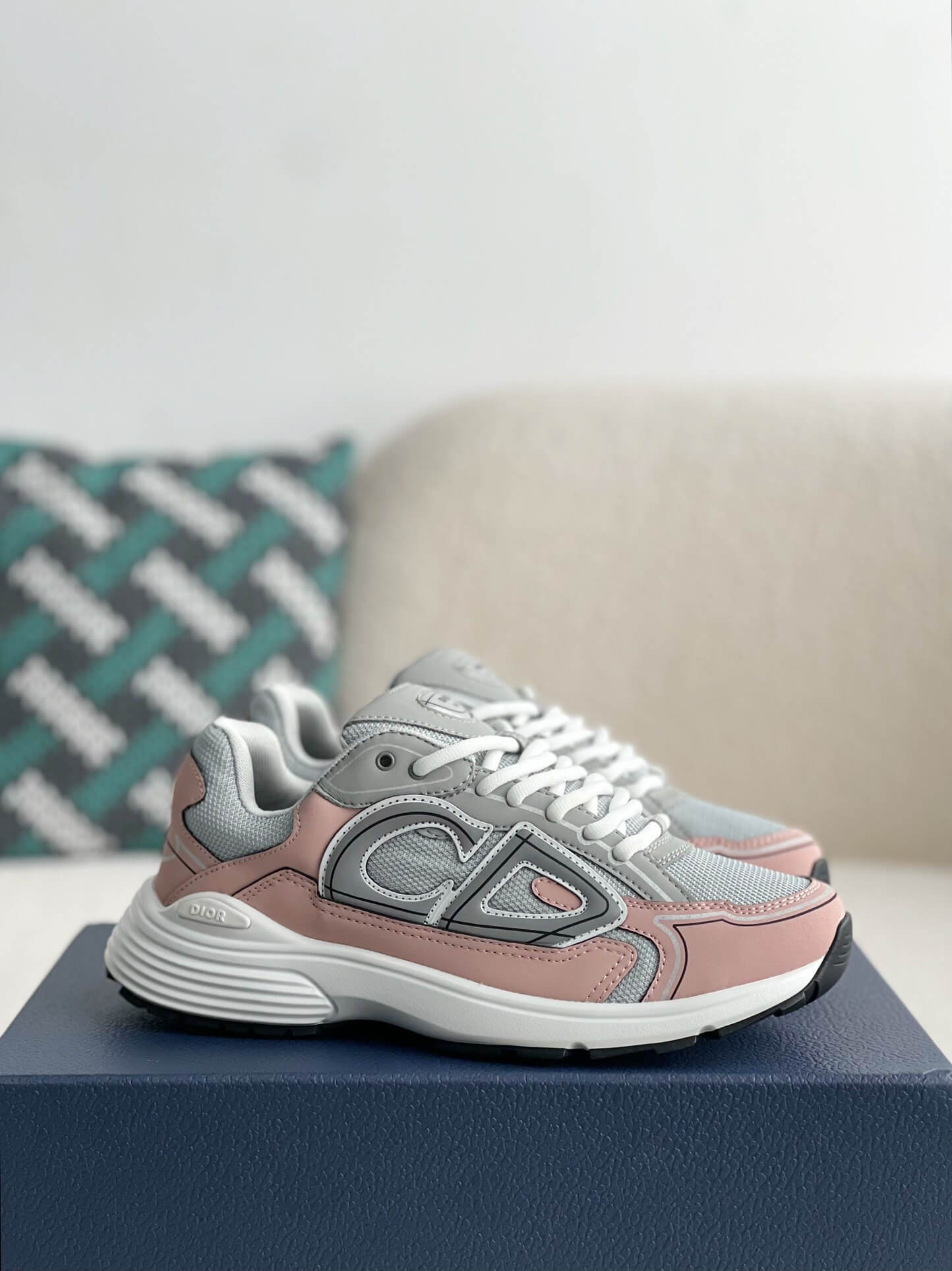 Dior B30 Grey Light Pink Sneakers