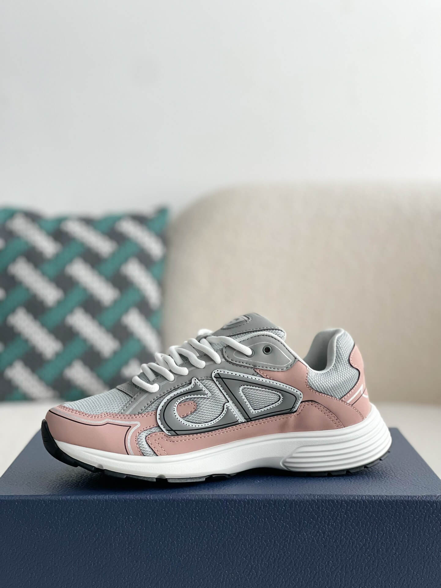 Dior B30 Grey Light Pink Sneakers