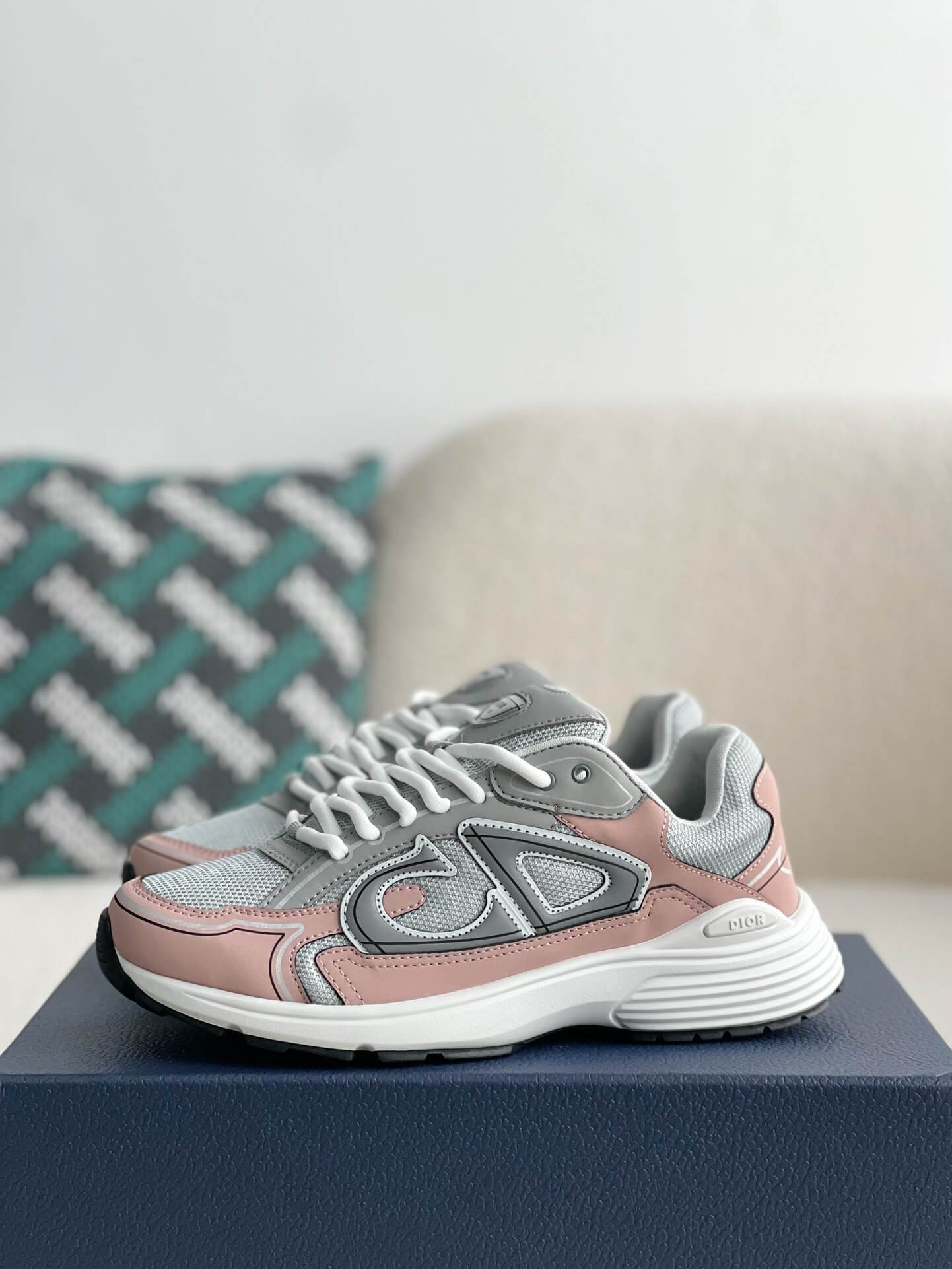 Dior B30 Grey Light Pink Sneakers