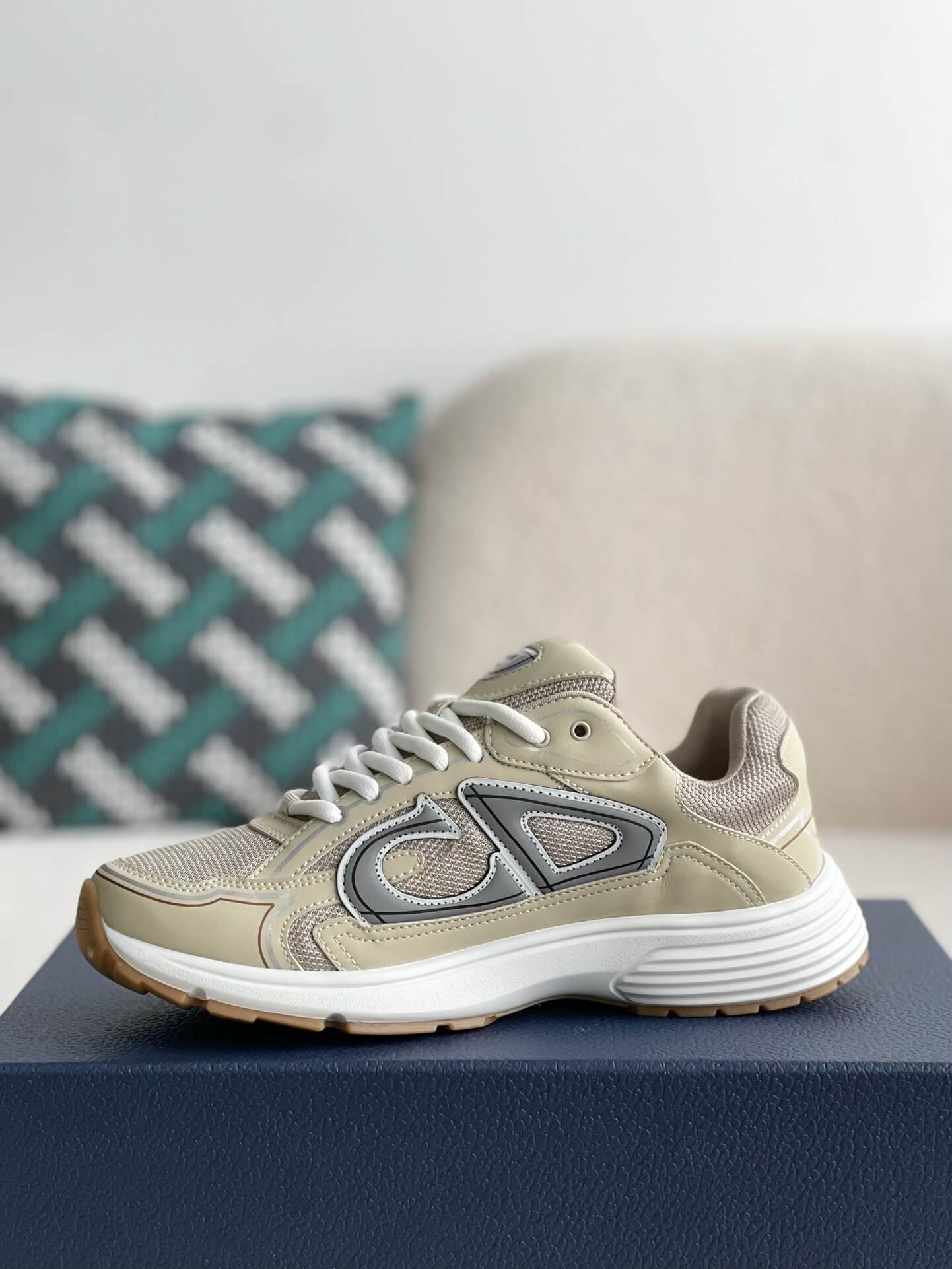Dior B30 Low-Top Sneaker Cream Beige Technical Mesh and Smooth