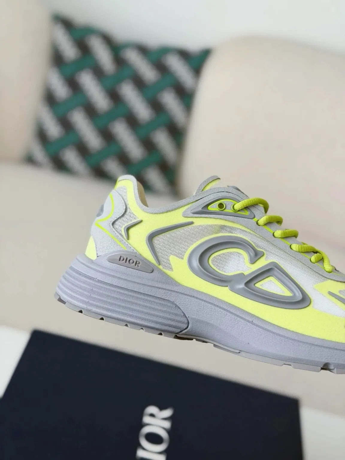 Dior B30 Sneaker – Grey & Neon Yellow