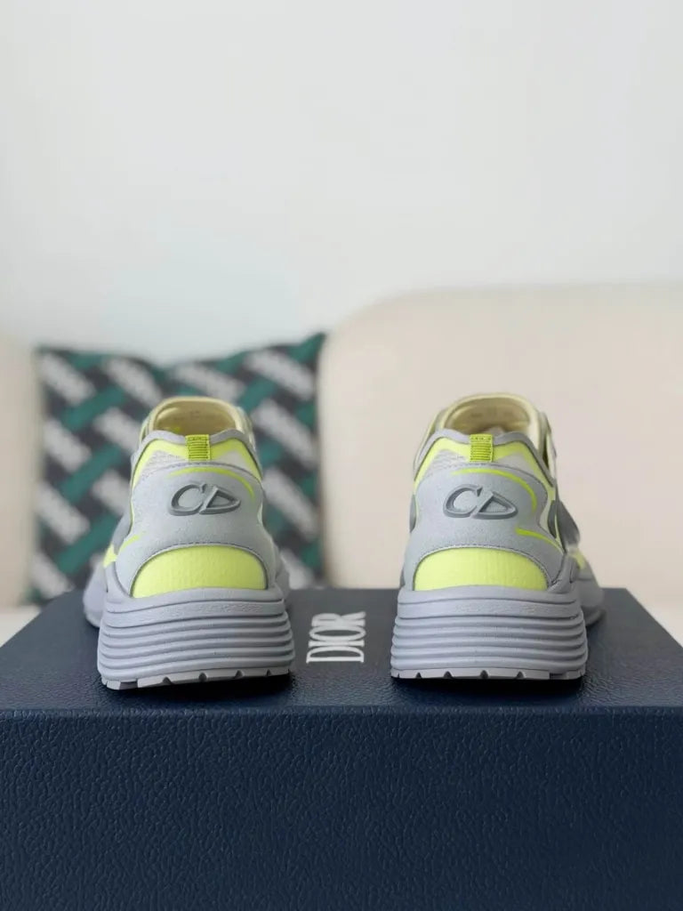 Dior B30 Sneaker – Grey & Neon Yellow