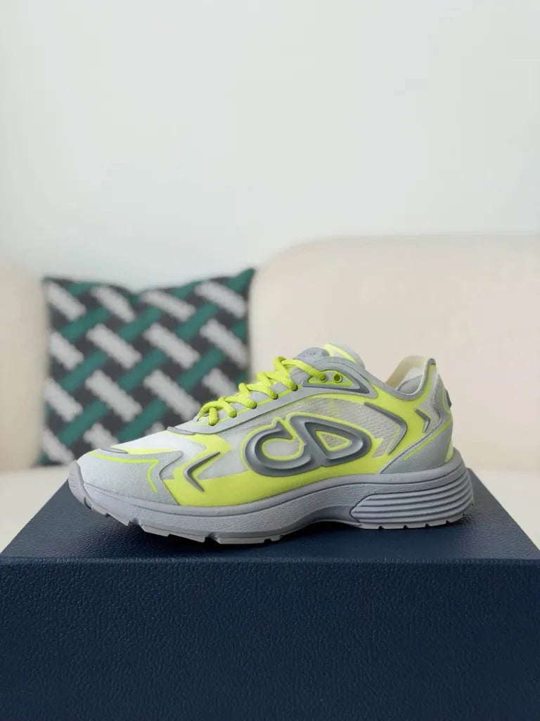 Dior B30 Sneaker – Grey & Neon Yellow